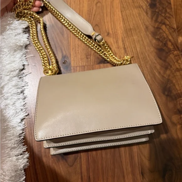 Fendi Beige Crossbody Bag with Gold Accents Crossbody Bags